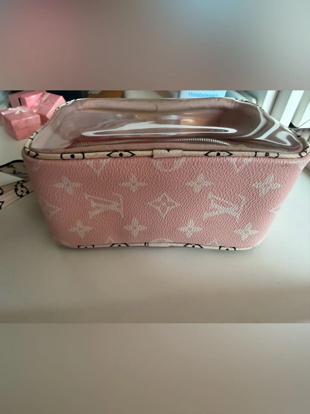 Louis Vuitton Pink and Red Clear bag
